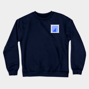 Wool Shark Fin Blue Stamp Illustration Crewneck Sweatshirt